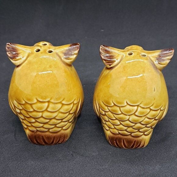 Ceramic Gold Owl Creamer and Salt & Pepper Set - Picture 10 of 14